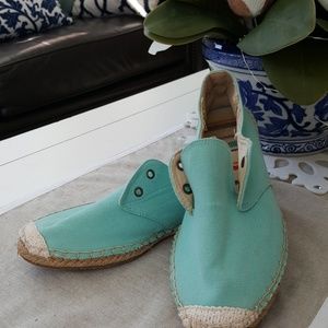 Bamboo Carribian blue summer canvas loafers 7